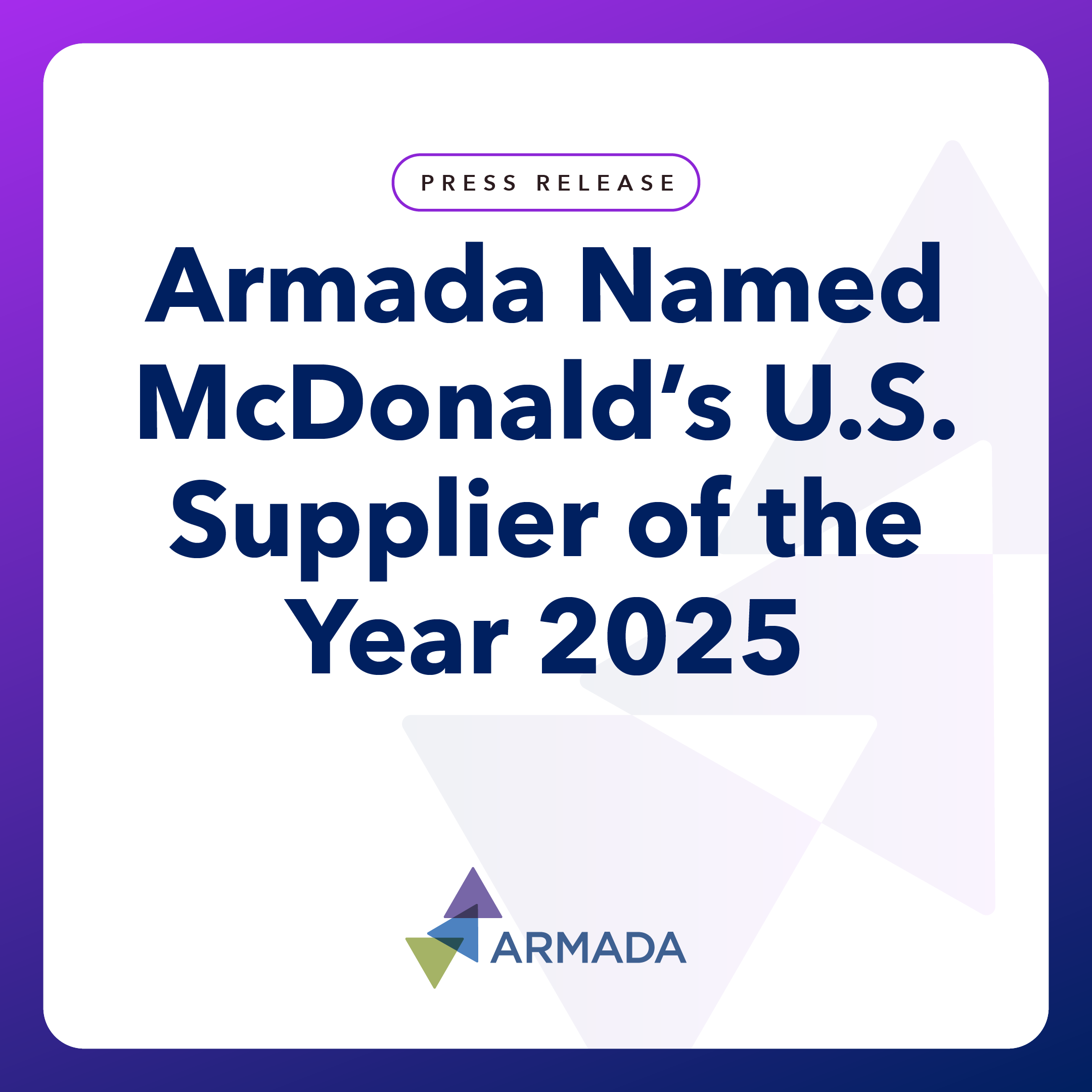 Armada Named McDonald’s U.S. Supplier of the Year for 2025